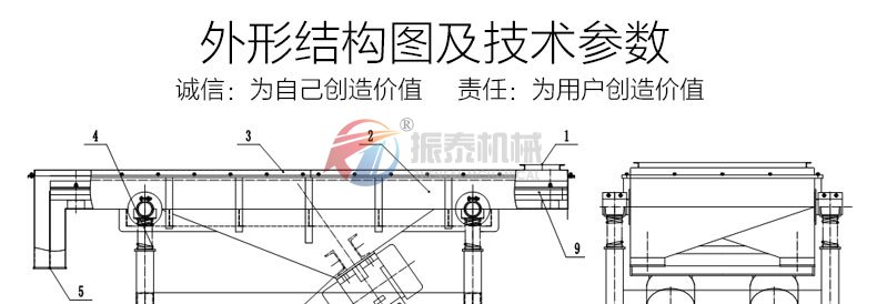 碳酸鈣分級振動篩外形結構圖